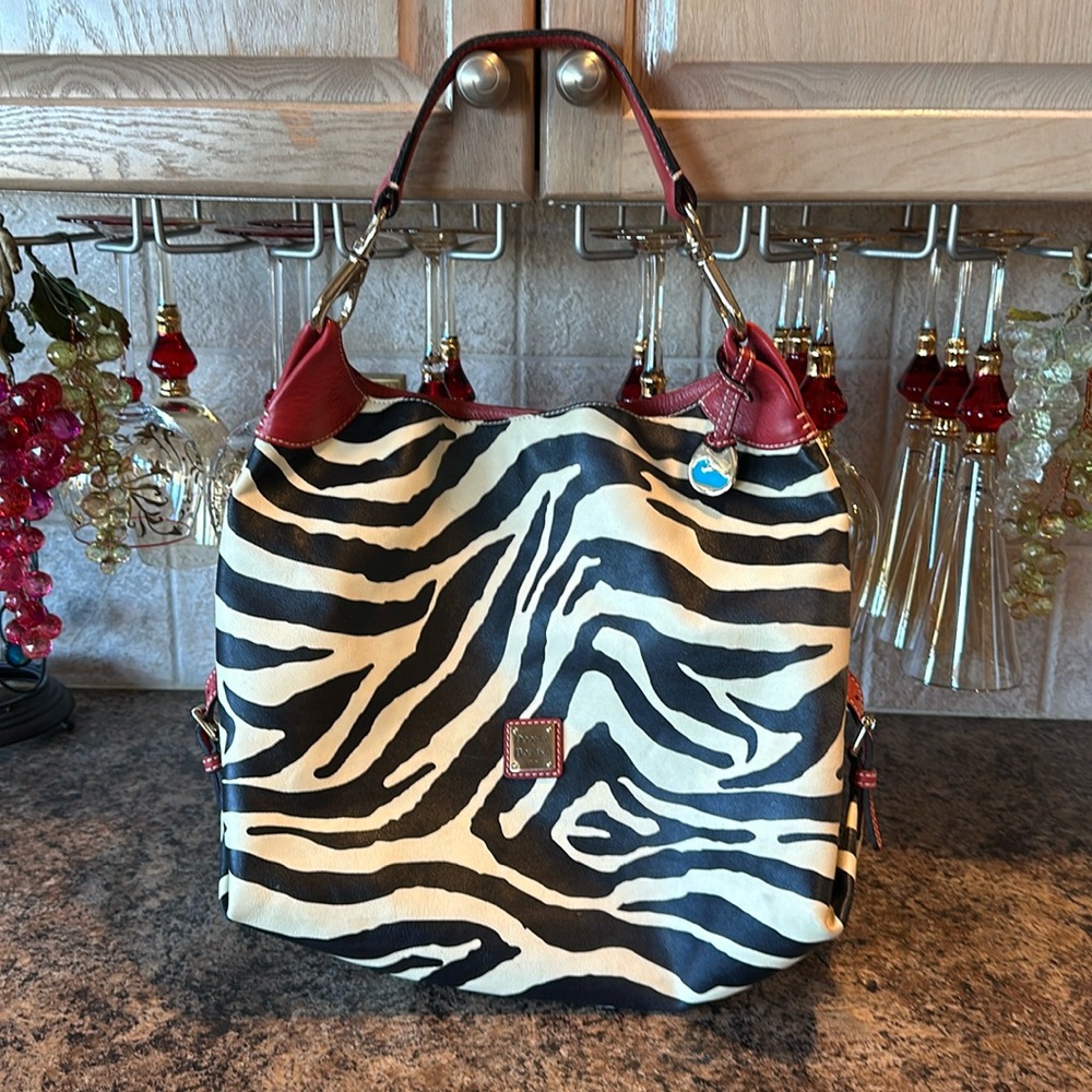 Dooney & Bourke Zebra print leather tote